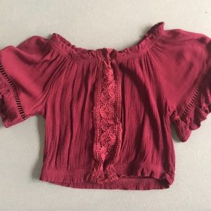 NEVER WORN violet cropped t-shirt